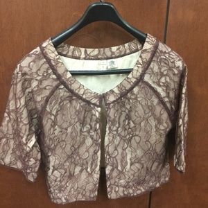 Anthropologie - Moth Brown/Burgundy Lace Bolero
